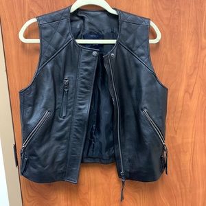L Madewell Leather Vest